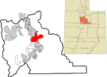 Utah County Utah incorporated and unincorporated areas Provo highlighted